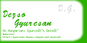 dezso gyurcsan business card